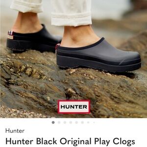 Hunter Black Original Slip On Play Clog Rain-boot Size 9
